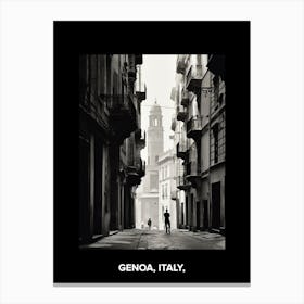 Poster Of Genoa, Italy,, Mediterranean Black And White Photography Analogue 1 Canvas Print
