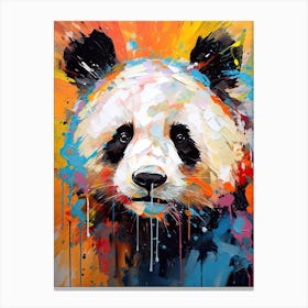 Panda Art In Abstract Expressionism Style 1 Canvas Print