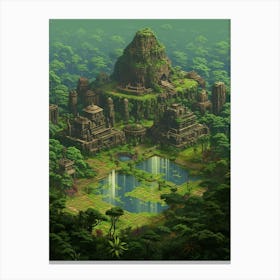 Yasuni National Park Pixel Art 2 Canvas Print
