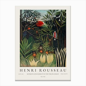 Henri Rousseau Monkeys And Parrot In The Virgin Forest Canvas Print