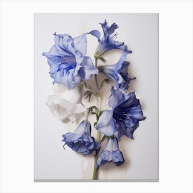 Pressed Flower Botanical Art Canterbury Bells Canvas Print