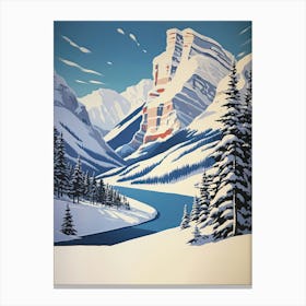 Winter Snow Banff   Canada Snow Illustration 2 Canvas Print