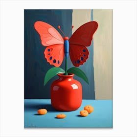 Butterfly In A Vase Canvas Print