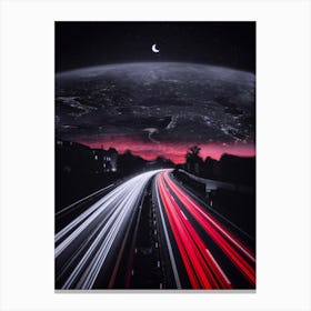 Traffic Road To Sky Earth Canvas Print