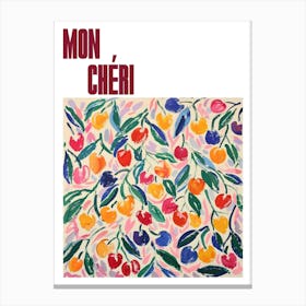 Mon Cheri Poster Summer Cherries Painting Matisse Style 9 Canvas Print