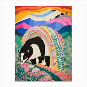 Maximalist Animal Painting Badger 3 Canvas Print