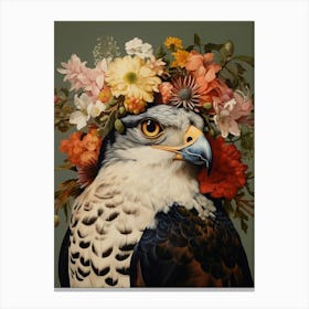 Bird With A Flower Crown Eurasian Sparrowhawk 2 Canvas Print