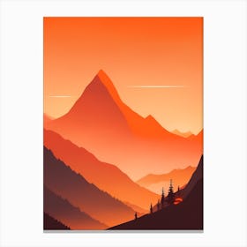 Misty Mountains Vertical Background In Orange Tone 12 Canvas Print