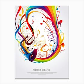 Colorful Music Background Vector 1 Canvas Print