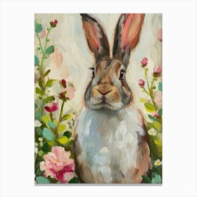 Blanc De Hotot Rabbit Painting 2 Canvas Print