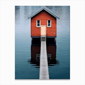 Red House On The Water Canvas Print