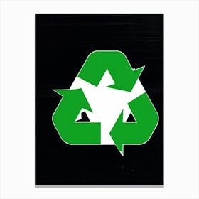 Environment Centric Illustration Depicting An Iconic Abstract Triangular Recycling Symbol Intertwin (6) Canvas Print