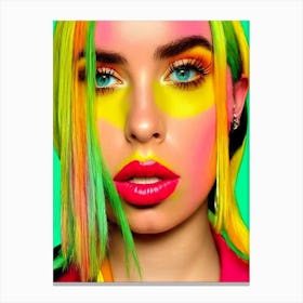 Billie Eilish Colourful Pop Art Canvas Print