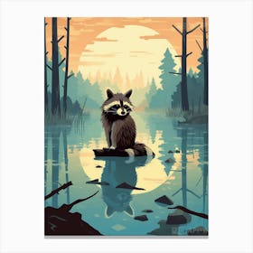 Raccoon Lakeside 2 Canvas Print
