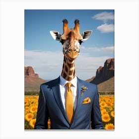 Giraffe In A Suit (27) 1 Canvas Print