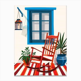 Rocking Chair In Front Of Window Canvas Print