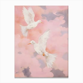 Pink Ethereal Bird Painting Dipper 1 Canvas Print