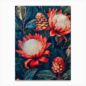 Flora And Fauna Inspired by William Morris Canvas Print