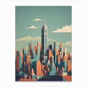 Retro New York City Skyline Canvas Print