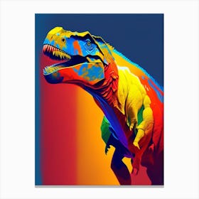 Tyrannosaurus Primary Colours Dinosaur Canvas Print