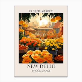 New Delhi Flower Market Canvas Print
