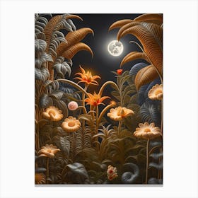 Jungle Night 1 Botanical Art Print 6 Canvas Print