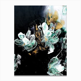 Green And Black Flower Painting Canvas Print