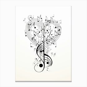 Musical Note Hearts 1 Canvas Print