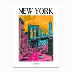 Brooklyn New York Colourful Silkscreen Illustration 4 Poster Canvas Print