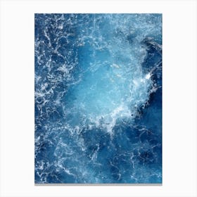 Azure Blue Sea Top View Oil Painting Landscape Canvas Print