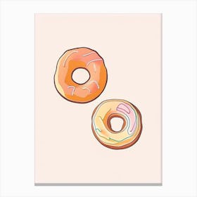 Cinnamon Sugar Donuts Dessert Minimal Line Drawing Flower Canvas Print