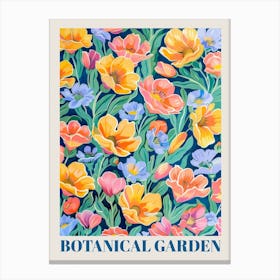 Botanical Garden. Colorful gouache pattern Canvas Print