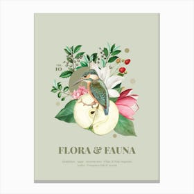 Flora & Fauna with Kingfisher Canvas Print