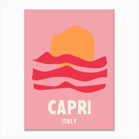 Capri, Italy, Graphic Style Poster 1 Canvas Print