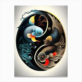 Fish Ying And 1, Yang Illustration Canvas Print