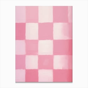 Pink And White Checker Board 0 Canvas Print