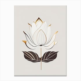 Lotus Flower In Garden Retro Minimal 7 Canvas Print