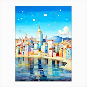 City By The Beach Canvas Print