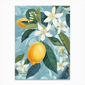 Lemons And Flowers 2 Canvas Print