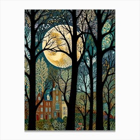 William Morris Rose Moonlight In The Woods 1 Canvas Print