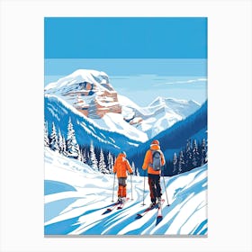 Lake Louise Ski Resort   Alberta Canada, Ski Resort Illustration 1 Canvas Print