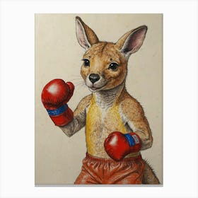 Boxing Kangaroo 2 Canvas Print