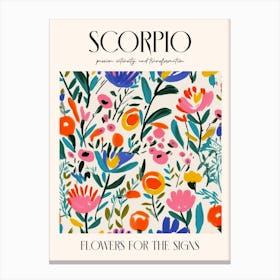 Flowers For The Signs Scorpio Zodiac Sign Canvas Print