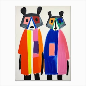 Colourful Kids Animal Art Raccoon Canvas Print