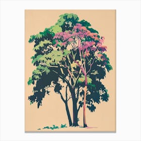 Mahogany Tree Colourful Illustration 3 Canvas Print