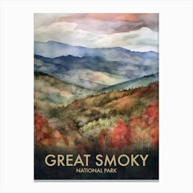 Great Smoky National Park Vintage Travel Poster 4 Canvas Print