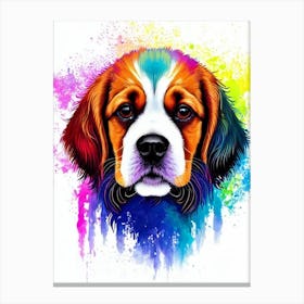 English Cocker Spaniel Rainbow Oil Painting dog Canvas Print
