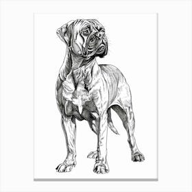 Bullmastiff Dog Line Sketch 2 Canvas Print