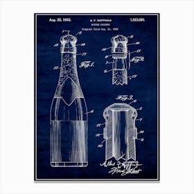 Wine Or Champagne Bottle 1933 Canvas Print