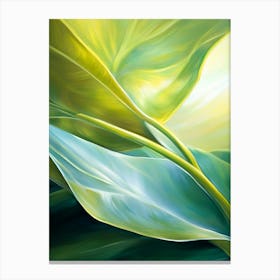 Abstract - Green Leaves Art Canvas Print